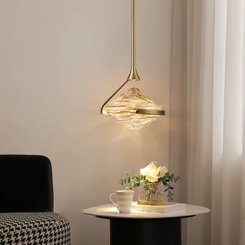 Итальянский стеклянный подвесной светильник в форме льда, прозрачный Серый Коньячный креативный подвесной светильник для кухни, ресторан, кафе, бар, подвесное освещение