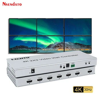 Контроллер видеостены 4k 2x3 2x2 2x1 1x2 3x2 HDMI Для Извлечения звука ЖК-телевизор с 6 Экранами Процессор для Сшивания видеостен TV Splicer Box