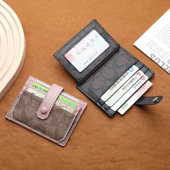 Кошельки с буквами C, кожа ПВХ для женских модных мини-кошельков, твердый женский кошелек с несколькими картами, короткий тонкий кошелек для монет