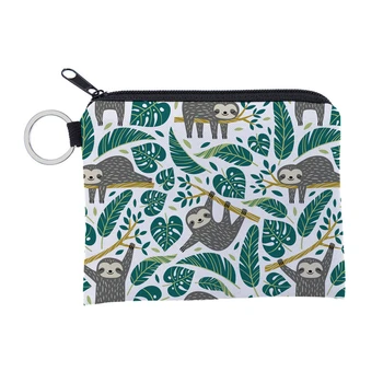 Креативный кошелек для монет с мультяшным ленивцем, водонепроницаемая сумка для хранения, портативная сумка для личных карточек, сумка для ключей