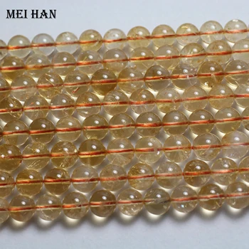 Мейхан Натуральный (1 нить) 9,5-10,5 мм Цитрин кварц прозрачный желтый кристалл гладкие круглые бусины для изготовления ювелирных изделий diy дизайн
