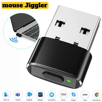 Мини-USB-манипулятор мыши, Незаметное перемещение мыши с кнопками включения / выключения, Поддерживает многодорожечную имитацию перемещения мыши, сохраняет ПК активным.