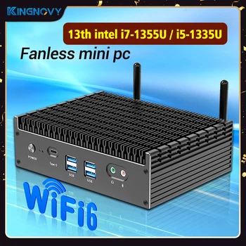 Мини-ПК без вентилятора 13-го поколения Intel i7 1355U i5 1335U Windows 11 PCIE4.0 Dual 2.5G LAN Tunderbolt 4 Игровой Мини-компьютер WiFi6