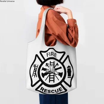 Многоразовая пожарная сумка для пожарных, женская холщовая сумка через плечо, моющиеся сумки для пожарных, сумки для бакалейщиков.