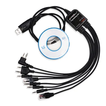 Многофункциональный USB-кабель для программирования 8 в 1 с CD Baofeng Walkie Talkie UV5R UV82 для TYT Kenwood Motorola Yaesu HYT Radio