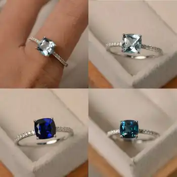 Модное новое инкрустированное кольцо London Blue Ring, женское роскошное кольцо