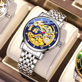 Модные мужские часы ORKINA, лучший бренд, роскошные механические часы для мужчин, повседневные наручные часы, ремешок из нержавеющей стали, шикарный Relogio