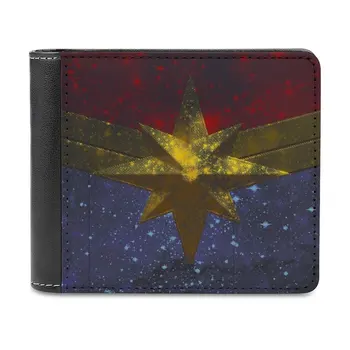 Модный кошелек для кредитных карт Cosmic Star, Кожаные кошельки, персонализированные кошельки для мужчин и женщин, капитан Кэрол Денвер