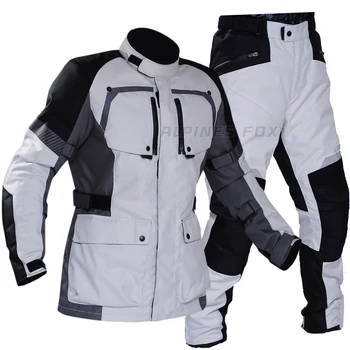 Мотоциклетная куртка Мужская Зимняя Водонепроницаемая Ветрозащитная Мотоциклетная раллийная куртка, брюки со съемной подкладкой, защитная прокладка CE
