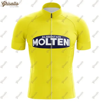 Мужская винтажная желтая майка для велоспорта, велосипедная одежда для командных гонок с короткими рукавами, Топ для спорта на открытом воздухе, Одежда для горных велосипедов на заказ