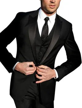 Мужской приталенный деловой строгий костюм из 3 предметов, куртка на одной пуговице, брюки, жилет