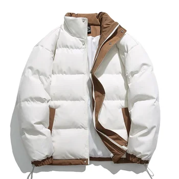 Новая зимняя утепленная куртка, Мужская теплая Повседневная одежда для хлеба, пуховые хлопчатобумажные куртки со стоячим воротником, Более высокое качество, Большие размеры