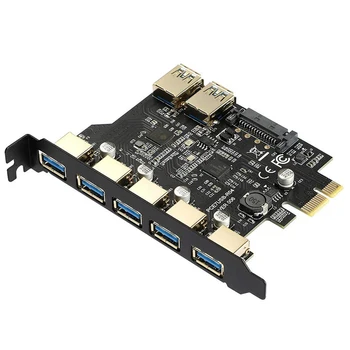 НОВЫЙ 5/7 Порты и разъемы USB 3,0 PCI Express Адаптер Карты расширения PCIE X1 к USB3.2 Gen1 5 Гб 19Pin Заголовок SATA/4Pin Мощность NEC D720201 Чип