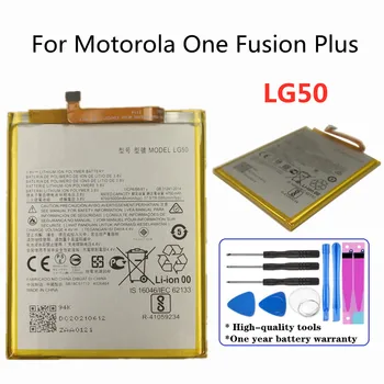 Новый сменный аккумулятор LG50 емкостью 5000 мАч для Motorola MOTO One Fusion Plus Fusion + Аккумулятор для телефона Bateria В наличии + Инструменты