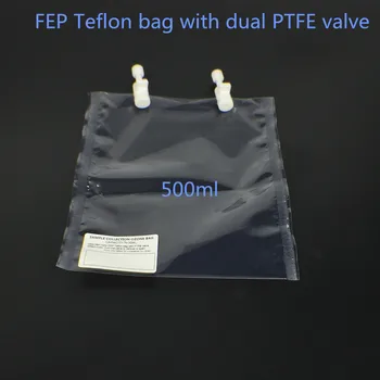 Озоностойкий мешок для отбора проб, мешок для сбора озонового газа, мешок FEP с двойным клапаном из PTFE 500 мл