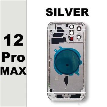 Оригинал Для Iphone 12 Pro Max Крышка Корпуса Батарейный Отсек Задняя Крышка Средней Рамы Корпуса с Задним Стеклом + Кнопка + Слот для SIM-карты