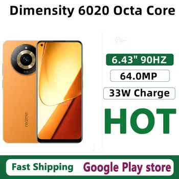 Оригинальный мобильный Телефон Realme 11 Dimensity 6020 Восьмиядерный Android 13,0 Отпечаток пальца на экране 6,43 