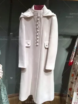 Пальто нового размера, последняя версия осенне-зимнего шерстяного однобортного длинного шерстяного пальто для женщин, можно по индивидуальному заказу