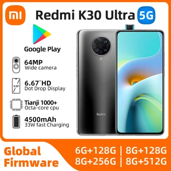 Подержанный xiaomi Redmi K30 Ultra Android 5G Разблокирован 6,67 дюйма 8 ГБ оперативной памяти 256 ГБ ПЗУ Всех цветов в Хорошем состоянии Оригинальный подержанный телефон