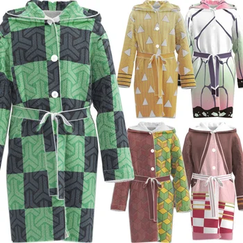 Популярный костюм аниме для косплея, фланелевый халат, накидка, пижама, осенне-зимний толстый халат, пижамы для взрослых и детей