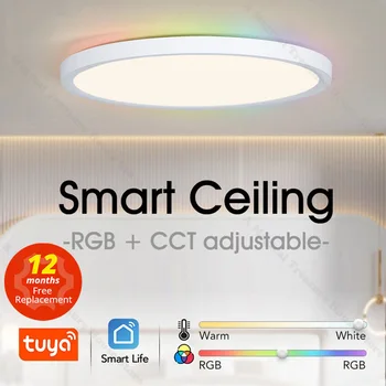 Потолочные светильники TUYA Светодиодный потолочный светильник Современное приложение RGB Голосовое управление Alexa Google Smart Lamp светодиодные светильники для комнаты Спальни