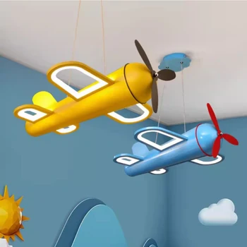 Простые современные люстры в виде самолета для детской комнаты Светодиодные Светильники для декора спальни для маленьких мальчиков и девочек Люстра для детской комнаты