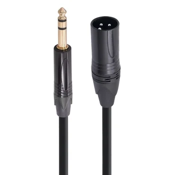 Прочный и надежный кабель TRS Male-XLRMale 6,35 мм 1/4 дюйма, шнур динамика, микрофонная линия для студийных и живых выступлений