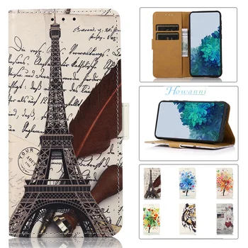 Расписной кожаный чехол для Samsung Galaxy F14 5G Флип-кейс, бумажник, слот для карт, держатель для телефонной книги, обложка с изображением дерева и тигра