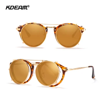 Роскошные золотые круглые зеркальные очки, новые модные нейтральные солнцезащитные очки для спорта на открытом воздухе, 100% линзы с защитой от ультрафиолета KDEAM