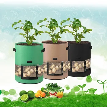 Садовые инструменты Мешки для выращивания картофеля с окошком Новый Дизайн Картофельный Горшок тепличный мешок для выращивания овощей Увлажняющий сад