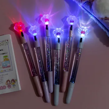 Светящаяся ручка Cat Paw Жидкого цвета Kawaii Pen, Гелевые ручки Magic Light, Хрустальная ручка для офисного письма, Милый Канцелярский подарок