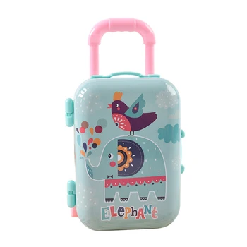 Симпатичный портмоне в форме чемодана с принтом, многоцелевой кошелек большой емкости, подарок на день рождения, креативный подарочный кошелек