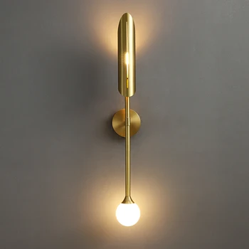 Скандинавский настенный светильник, креативный коридор, лестница, лампа для крыльца, постмодернистский стеклянный пузырь, длинный настенный светильник для гостиной, золотой декоративный светильник