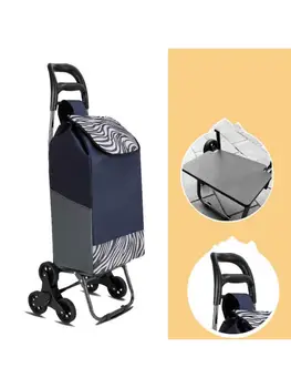 Складная корзина для покупок, стальная подъемная тележка для багажа с водонепроницаемой сумкой, прочные колеса из искусственной кожи, портативная тележка для скалолазания