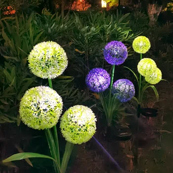 Солнечный шарик с цветком одуванчика, имитирующий сад, лампа для газона, ландшафтный цветок, уличная водонепроницаемая лампа на солнечной лужайке