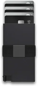 Сумка для карт из алюминиевого сплава, мужской деловой всплывающий кошелек для кредитных карт с RFID-блокировкой, тонкий минималистичный держатель для карт (ремешок + простыня)