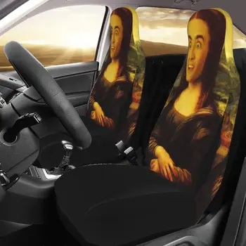 Универсальный чехол для автокресла Mona Lisa, водонепроницаемый, подходит для всех видов моделей, Чехлы для сидений Funny Art, автомобильные аксессуары из волокна