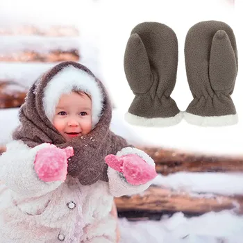 Флис для детей Варежки для мальчиков Теплые зимние перчатки для девочек для ребенка 14 лет Перчатки Зимние Снежные Лыжные детские перчатки