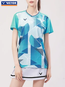 Футболки Victor, спортивная трикотажная одежда, спортивная одежда для бадминтона без рукавов для мужчин, женские топы lee zhijia