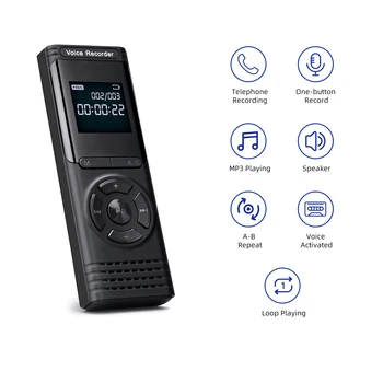 Цифровой Диктофон Диктофон с голосовой активацией MP3-плеер HD-запись 13 Функция непрерывной линейной записи