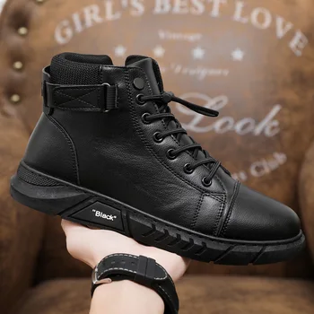 Черная мужская повседневная обувь, новые мужские ботинки 2023, осенняя комфортная мужская обувь для вождения на открытом воздухе, Zapatos Para Hombres, модная мужская обувь