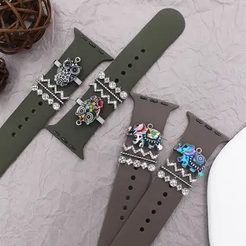 Ювелирные изделия, подвески на запястье, ремешок для часов, кольцо для Apple, Бриллиантовое украшение для браслета iwatch, Аксессуары для силиконового ремешка