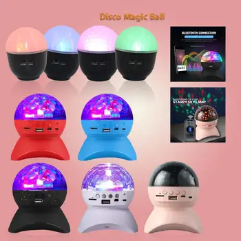 Диско Magic Ball DJ Light С активацией звука, 7-цветный Вращающийся светодиодный сценический проектор с кристаллами, вечерние DJ лампы для вечеринки по случаю Дня рождения